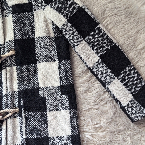 Forever 21 Boucle Check Plaid Toggle Coat - Picture 5 of 16